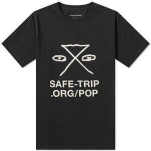 Mens Medium T-Shirt Safe Trip by Pop Trading Company Graphic T Safe-Trip Black